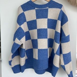 🪩OAK + FORT CHECKERED CREWNECK SWEATER. S